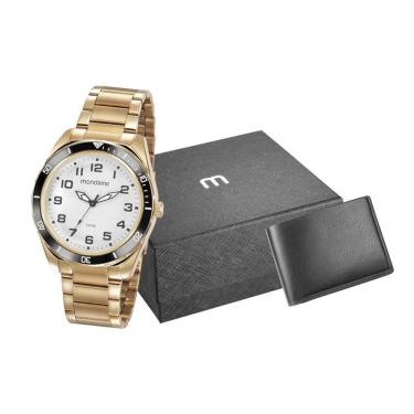 Imagem de Relógio Mondaine Masculino KIT 53768GPMVDE3K2 Dourado-Masculino