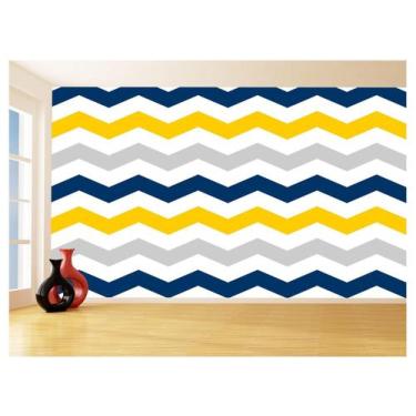 Imagem de Papel De Parede 3D Sala Chevron Zig Zag Listras 3,5M Zig48 - Você Deco