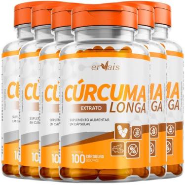 Imagem de Cúrcum Açafrã da Terra Concentrado 6 Frascos 600 cáps - Ervais