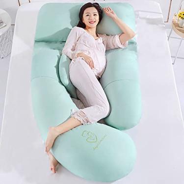 Imagem de Travesseiro de gravidez em forma de U, removível, portátil, para maternidade, melhor presente para mãe, quadris, pernas, suporte de barriga