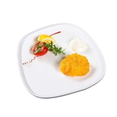 Imagem de Pratos requintados, pratos de cerâmica de alto valor, pratos de massa de bife irregulares, bandejas de formato especial branco puro e pratos em forma de coração para uso doméstico.