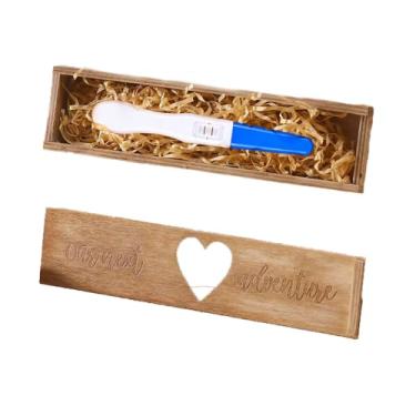 Imagem de UtySty Caixa de lembrança de teste de gravidez com enchimento de papel Caixa de presente de anúncio de gravidez de madeira para detecção precoce, teste de gravidez em casa, teste de gravidez, teste de