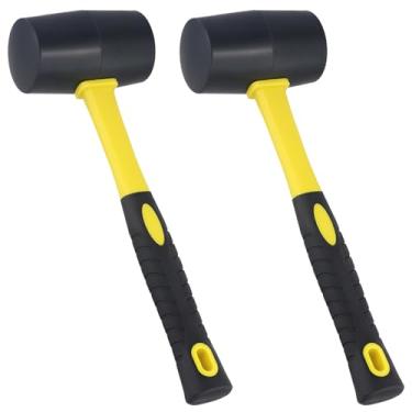 Imagem de HOZEON 2 peças de martelo de cabeça de borracha resistente de 680 g, martelo profissional para marcenaria com alça antiderrapante, ideal para instalação de pisos, marcenaria e acampamento