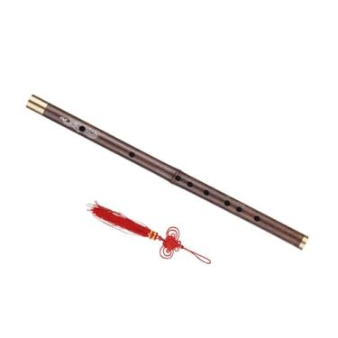 Imagem de Flauta de bambu de madeira profissional flauta preta tradicional instrumento de sopro chinês feito à mão D Tune nível de aprendizagem