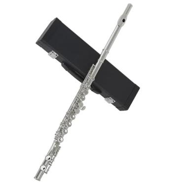 Imagem de Flauta Flauta Prata 16 Furos Com Chave E Sopro Fechado Chave C Corpo de Cobre Branco