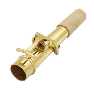 Imagem de Acessórios profissionais de saxofone 2 peças pescoço de saxofone reto e curvado sax soprano latão bocal instrumentos acessórios de saxofone (cor: ouro)