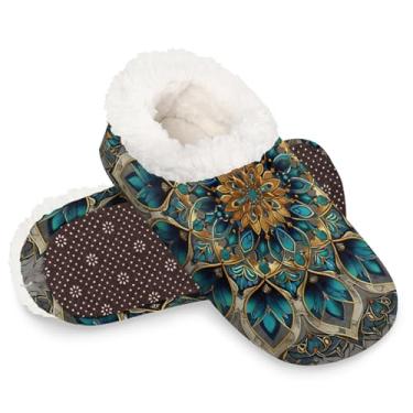 Imagem de hongjinglin Pantufa feminina de leopardo com estampa de borboleta, quente, macia, aconchegante, quente, com costas fechadas e felpudas, Cor 16, XX-Large XX-Wide