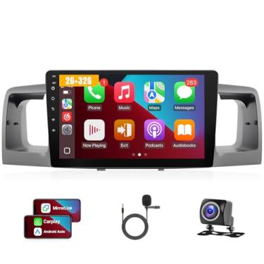 Imagem de Leadfan Rádio automotivo para Toyota Corolla 2003 2004 2005 2006 2007 2008, tela sensível ao toque de 9 polegadas para carro Corolla com câmera de backup Carplay Android Auto Bluetooth GPS (modelo A