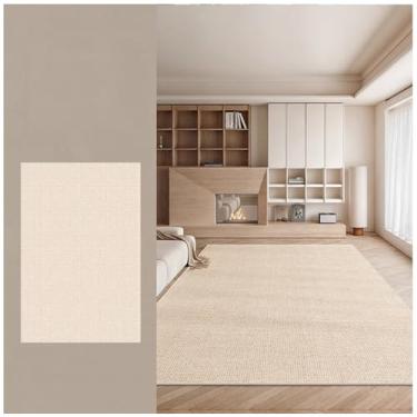 Imagem de SPXMQSS Tapete de área grande para sala de estar, tapete antiderrapante para quarto, sofá resistente ao desgaste, tapete de mesa de café, para sala de estar, sala de jantar, quarto, cinza bege D 120 x