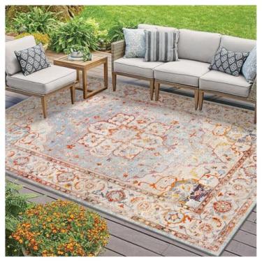 Imagem de SPXMQSS Tapetes externos para jardim, resistentes ao desgaste, antiderrapantes, grandes, para uso externo, fácil de limpar para varanda, deck, varanda, jardim, piquenique B 80 x 160 cm