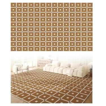 Imagem de SPXMQSS Tapetes laváveis à máquina, tapete para sala de estar, resistente à sujeira, antiderrapante e fácil de cuidar, para sala de estar, quarto, quarto de crianças, bege, verde, preto