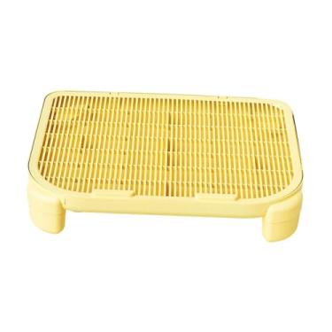 Imagem de KiBcsLic Tapete para caixa de areia de gato, degrau, multifuncional, fácil de limpar, portátil, para reter areia, rampa para banheiro, corredor interno, Amarelo 9cm