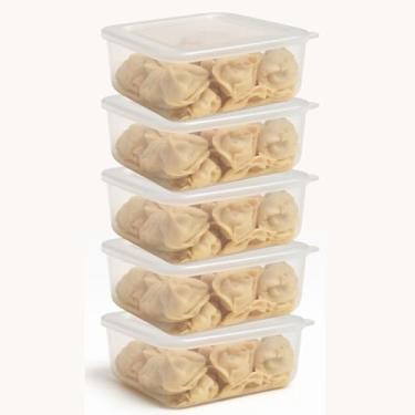 Imagem de Kit 5 Potes Plásticos 270ml Tampa Transparente Potes Mini Organizador Marmita Fitness BPA Free