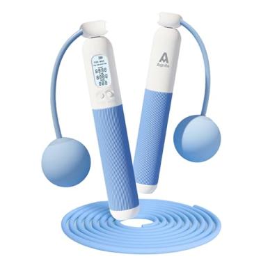 Imagem de Corda de pular com balcão, corda de salto 2 em 1 para perda de gordura, cordas de salto de contagem digital ajustáveis com visor LED para uso doméstico, uso em exercícios internos ou externos, treino