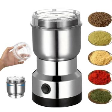 Imagem de Moedor de Café Elétrico Triturador de Grãos, Sementes, Especiarias, Temperos, Amendoim, Ervas Secas, Portátil e Rápido com Lâminas Inox, Tampa Transparente, Baixo Ruído, Uso Doméstico e Cozinha