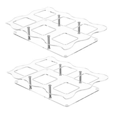 Imagem de Ｂｅｓｇａ Conjunto de 2 Suportes para Cupcakes e Sobremesas, Prateleiras Elevatórias de Acrílico para Exibição em Mesa, Suportes para Casquinhas de Sorvete para