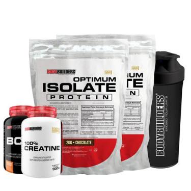 Imagem de Kit 2x Optimum Isolate Whey Protein 2kg + Creatina 100% 100g + BCAA 10
