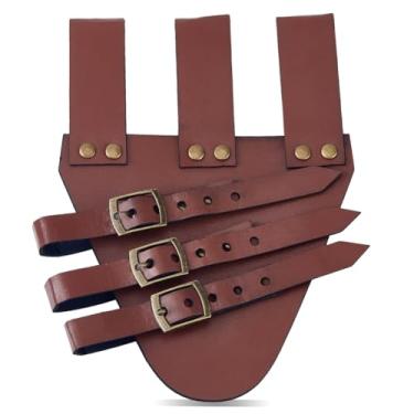 Imagem de GORGECRAFT Coldre de espada de couro renascentista cinto de bainha de espada medieval espada sapo coldre sela marrom couro PU suporte de espada para fantasia de pirata de cavaleiro adaga cosplay