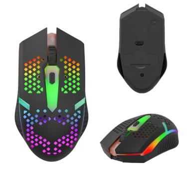 Imagem de Mouse Sem Fio Mouse Gamer Wireless 2.4G/Bluetooth Recarregavel USB-C com Dpi Ajustável LED RGB Compatível com iPad PC Notebook