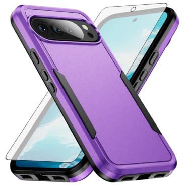 Imagem de Asuwish Capa de celular para Google Pixel 10 Pro XL com película protetora de tela de vidro temperado e fina híbrida protetora de corpo inteiro dupla camada traseira acessórios para celular Pixel10