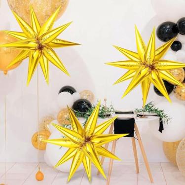 Imagem de Balões metálicos dourados, 2 peças, tamanhos diferentes, pacote com balões de explosão de 55 cm para formatura, casamento, aniversário, despedida de solteira, noivado, festa de aniversário