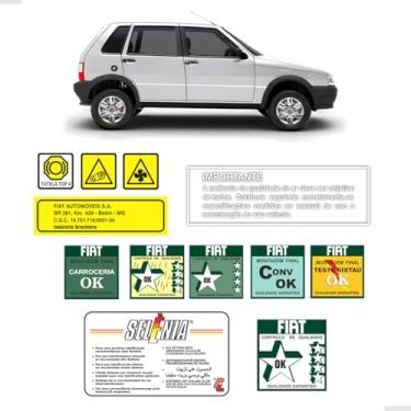 Imagem de SPORTINOX, Kit Adesivos Advertência Para Linha Fiat Motor e Para-Brisa