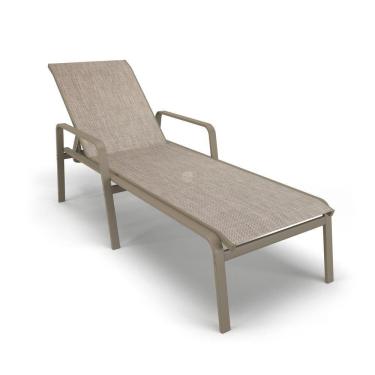 Imagem de Espreguiçadeira Piscina Praia Alumínio Fendi Tela Mocca