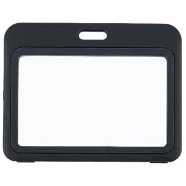 Imagem de CRASPIRE Protetor horizontal de 8 x 10 cm para crachá de identificação, porta-crachás, retângulo, preto, acrílico, resselável, transparente, inserções, etiquetas, acessórios de manga para crachá de