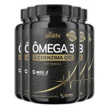 Imagem de Kit 5 Ômega 3 + Coenzima Q10 Unilife 60 Cápsulas