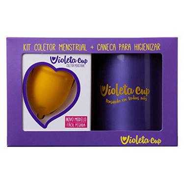 Imagem de Violeta Cup Kit Coletor Menstrual + Caneca Higienizadora Tipo B Cor Amarelo