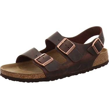 Imagem de Birkenstock Sandálias masculinas Milano Sling Back, Habana Habana marrom, 8.5 Narrow
