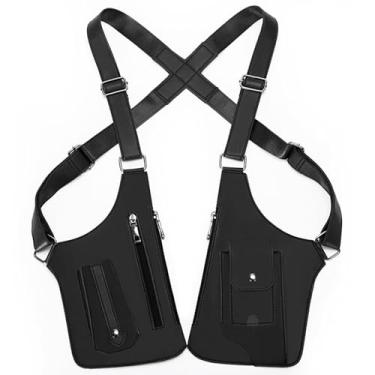 Imagem de Bolsa tiracolo retrô para homens e mulheres – Bolsa de ombro ajustável, bolsa mensageiro de couro PU leve com bolso com zíper para viagens, viagens e ciclismo (marrom)