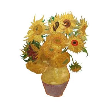 Imagem de Pintura Em Tela De Paisagem Do Mar Com Flores De Íris E Céu Estrelado 