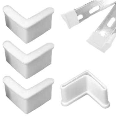 Imagem de Gyinere 4 peças de protetores de canto de moldura de cama, protetores de moldura de cama, pés de cobertura em forma de L, protetor de canto protetores de perna de móveis antiderrapantes para