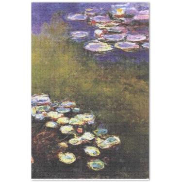 Imagem de Quebra-cabeça Claude Monet Seerosen 500 peças para adultos elefante branco duros para adultos pintura de paisagem, 50 x 35 centímetros