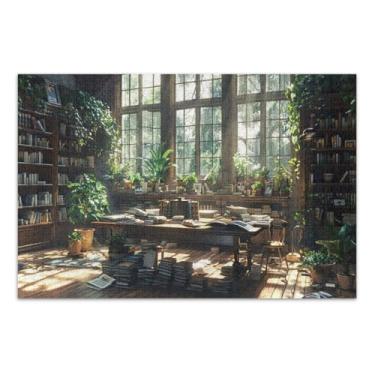 Imagem de Quebra-cabeças Study Full of Green Plants 1000 peças para adultos, quebra-cabeças rígidos para adultos, noite de jogo em família