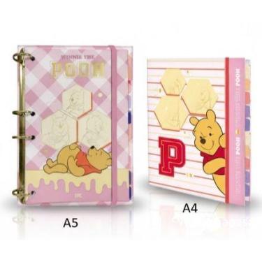 Imagem de Kit Fichário Pooh A4 48 Folhas e 10 Divisórias Plásticas Coloridas + F