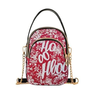 Imagem de Bolsa de ombro feminina preta com luzes de Natal, bolsa tiracolo pequena, bolsas transversais elegantes para viagens, Christmas Ho-1, One Size