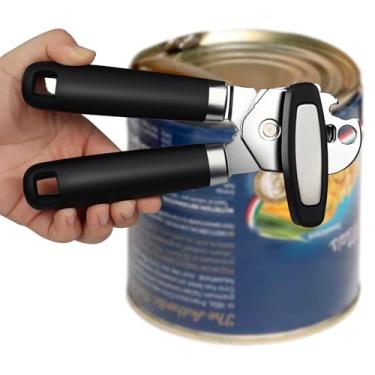 Imagem de DITOSH Abridor de latas, lâmina de corte de aço inoxidável, abridor de garrafas, 2 em 1, multifuncional, manual, abridor de latas, cabo resistente, confortável, borda lisa, furo para pendurar
