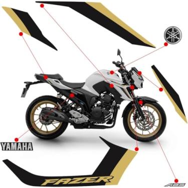 Imagem de SPORTINOX, Adesivos Para Yamaha Fazer 250 FZ25 2025 Moto Branca + Logos