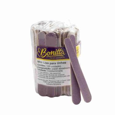 Imagem de Bonitta Mini Lixa Colors Para Unhas Pacote Com 100 Unidades 601Bt Lilás