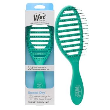 Imagem de Wet Brush Escova de cabelo Speed Dry, Aqua exclusiva da Amazon - Design ventilado e cerdas macias HeatFlex são seguras para secar - Cabo ergonômico controla cabelos embaraçados e incontroláveis