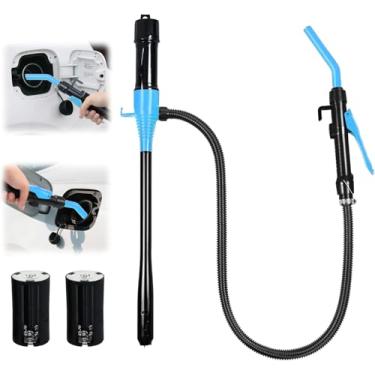 Imagem de Kiweoci Bomba elétrica de transferência de combustível, bomba de sifão de transferência de fluido portátil 3GPM com oleoduto, bombas de gás de bateria com bocal de controle de fluxo ajustável para