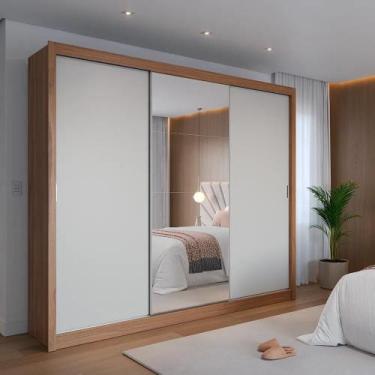 Imagem de Guarda-Roupa Casal com Espelho 3 Portas de Correr 6 Gavetas Montclair 