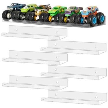 Imagem de AAiphuwew 6 Pack Acrylic Monster Trucks Display Storage Shelves, Clear Wall Display Case Organizer Shelf for Toy Trucks Cars