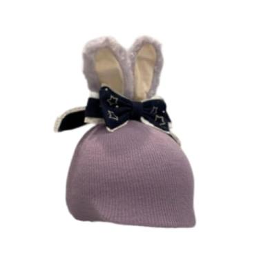Imagem de menolana Capa para capacete de esqui, gorro de tricô divertido, macio, criativo e quente, acessório inovador para capacete de esqui, proteção de inverno para, Orelha de Coelho Roxa