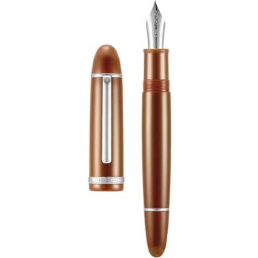 Imagem de AEHON Caneta-tinteiro de resina colorida de 0,5 mm, ponta fina, escrita suave, elegante, papelaria, canetas de presente para material de escritório (clipe prata café, F)