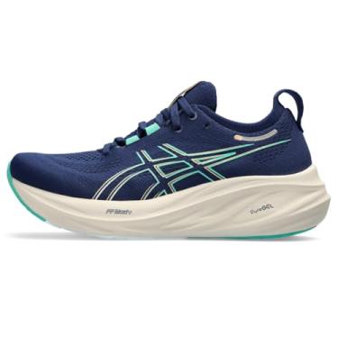 Imagem de ASICS Tênis de corrida feminino Gel-Nimbus 26, Expansão azul/verde aurora, 40