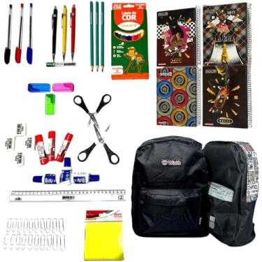 Imagem de Material Escolar Completo Menino Ensino Fundamental Medio Barato 53 Itens