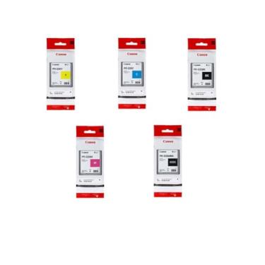 Imagem de Kit de tinta Canon PFI-030 para impressoras Canon, com 4 tanques de tinta (preta, magenta, ciana, amarela) de 55 ml cada, resistente ao desbotamento